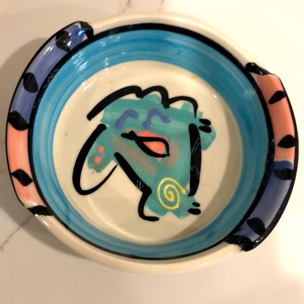 Ceramic bowl by Debra Klausner handmade signed bowl 7.5 inches round X 2” high